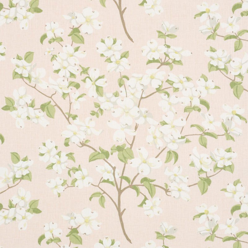 Schumacher Blooming Branch Blush 177410 Schumacher Classics Collection Indoor Upholstery Fabric