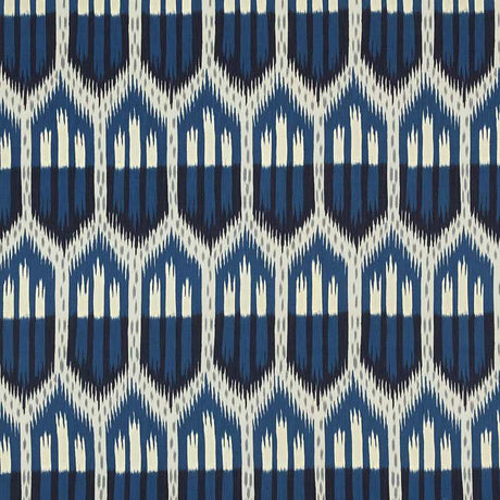 Schumacher Bukhara Ikat Indigo 176084 Ikat Collection Indoor Upholstery Fabric