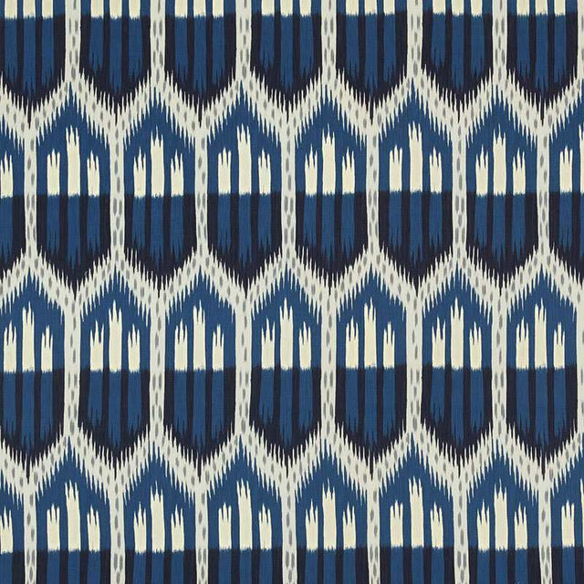 Schumacher Bukhara Ikat Indigo 176084 Ikat Collection Indoor Upholstery Fabric