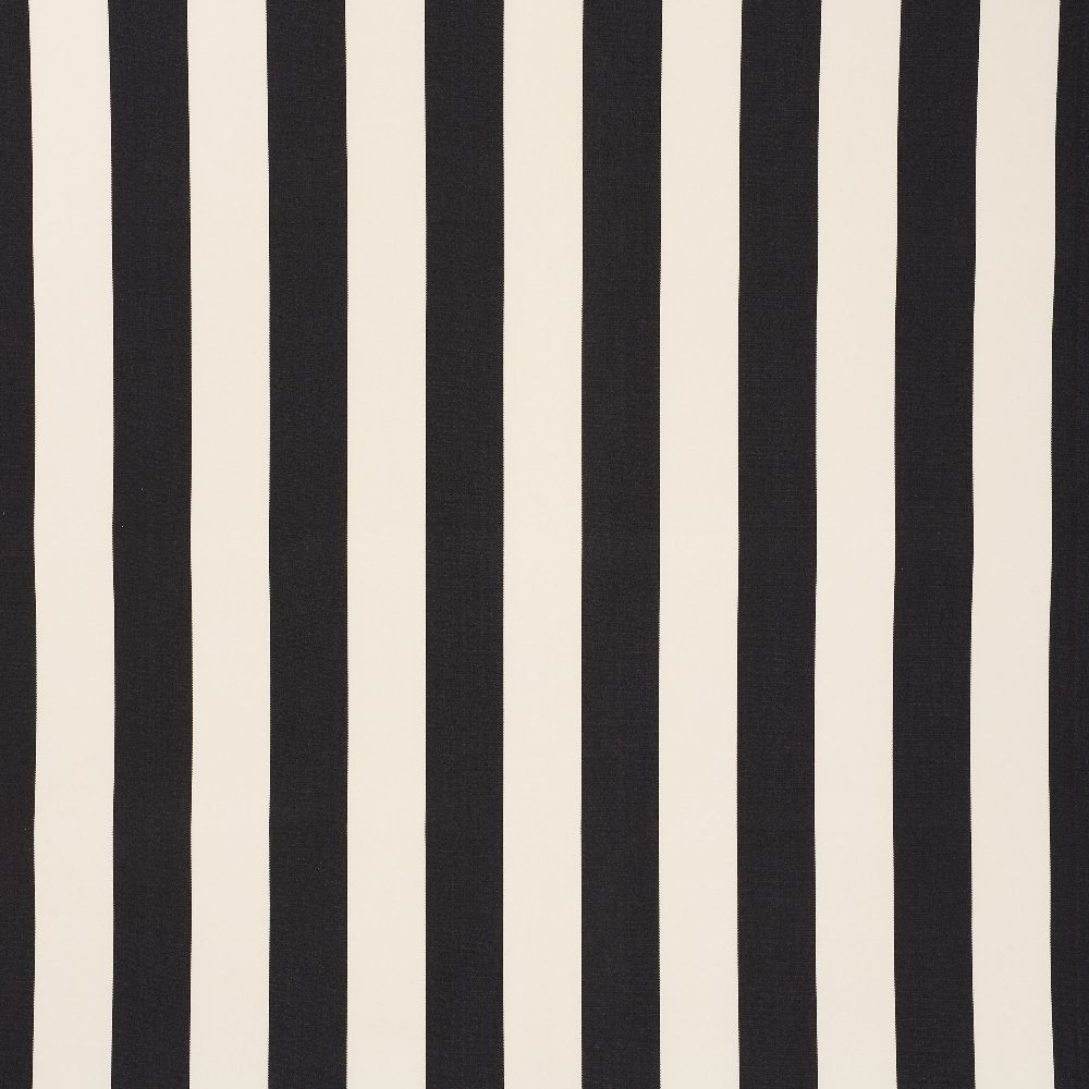 Schumacher Cabana Stripe Black 71756 Indoor / Outdoor Prints and Wovens Collection Upholstery Fabric
