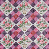 Schumacher Caldwell Patchwork Chintz Fuschia And Plum 180121 Schumacher Classics Collection Indoor Upholstery Fabric