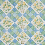 Schumacher Caldwell Patchwork Chintz Yellow And Cornflower 180120 Schumacher Classics Collection Indoor Upholstery Fabric
