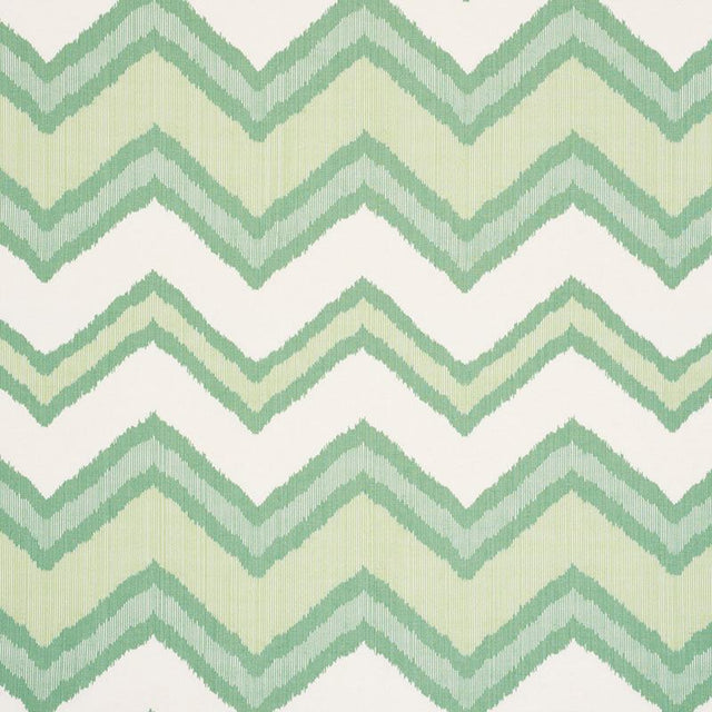 Schumacher Chevron Ikat Green 72631 Ikat Collection Indoor Upholstery Fabric