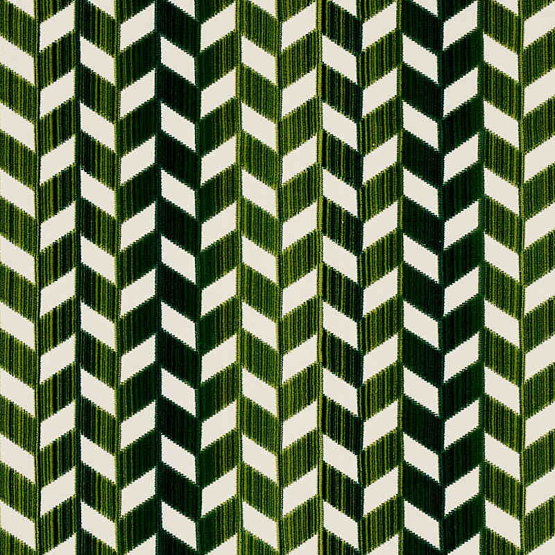 Schumacher Chevron Strie Velvet Emerald 72814 Cut and Patterned Velvets Collection Indoor Upholstery Fabric