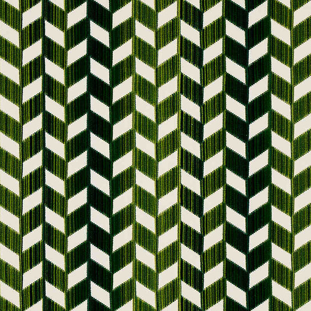 Schumacher Chevron Strie Velvet Emerald 72814 Cut and Patterned Velvets Collection Indoor Upholstery Fabric