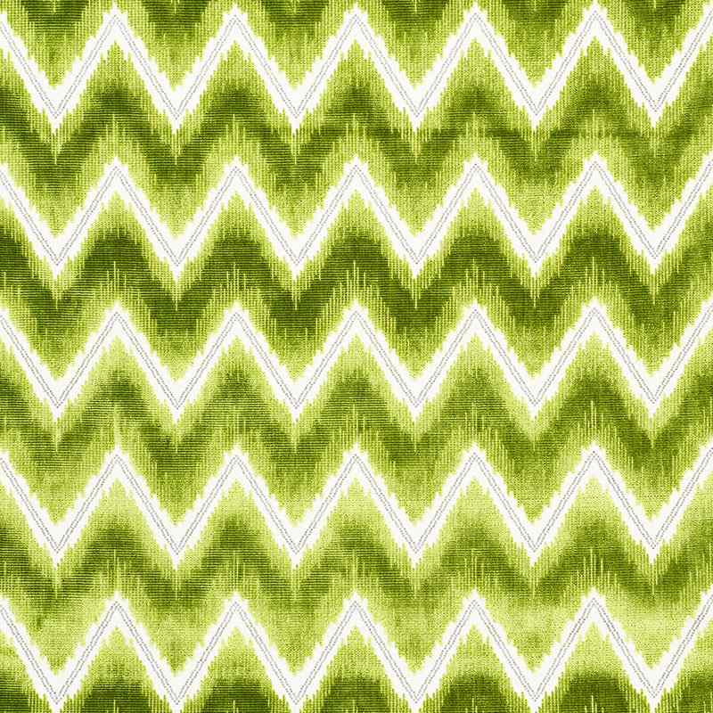 Schumacher Chevron Velvet Leaf 72843 Cut and Patterned Velvets Collection Indoor Upholstery Fabric