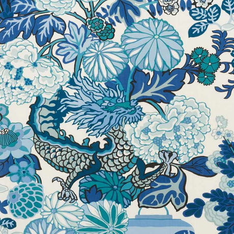 Schumacher Chiang Mai China Blue 177311 Indoor / Outdoor Prints and Wovens Collection Upholstery Fabric