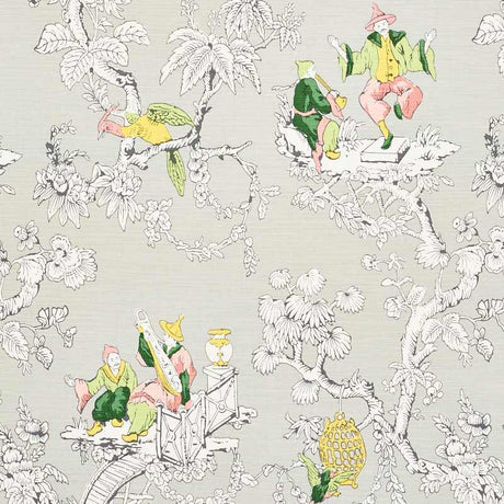 Schumacher Chinoiserie Moderne Soft Grey 177421 Schumacher Classics Collection Indoor Upholstery Fabric