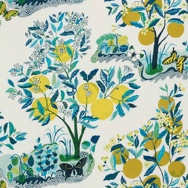 Schumacher Citrus Garden Pool 177331 Indoor / Outdoor Prints and Wovens Collection Upholstery Fabric