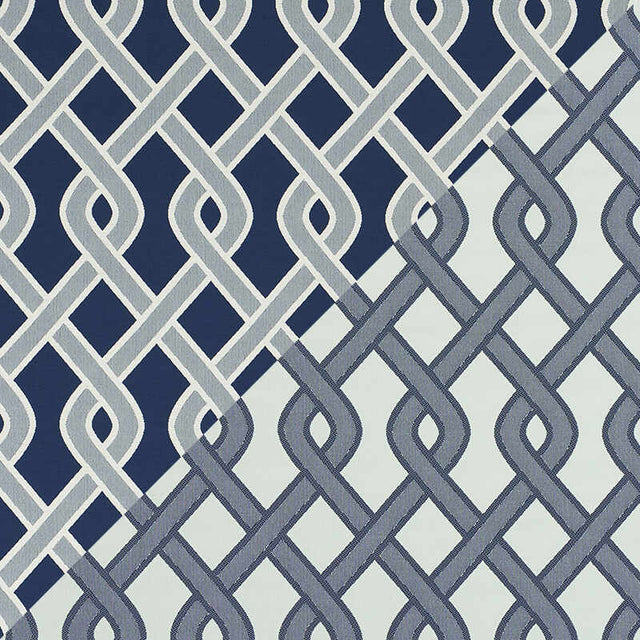 Schumacher Cleo Trellis Blue 79570 Indoor / Outdoor Prints and Wovens Collection Upholstery Fabric