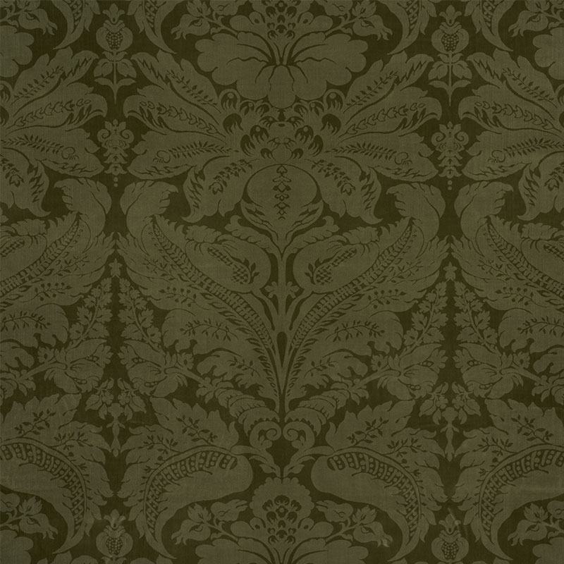 Schumacher Cordwain Velvet Olive 73951 Cut and Patterned Velvets Collection Indoor Upholstery Fabric