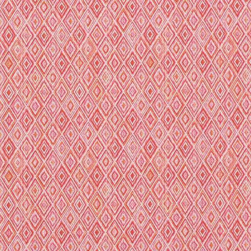 Schumacher Diamond Strie Pink and Orange 75922 Indoor / Outdoor Prints and Wovens Collection Upholstery Fabric