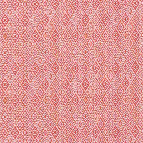 Schumacher Diamond Strie Pink and Orange 75922 Indoor / Outdoor Prints and Wovens Collection Upholstery Fabric