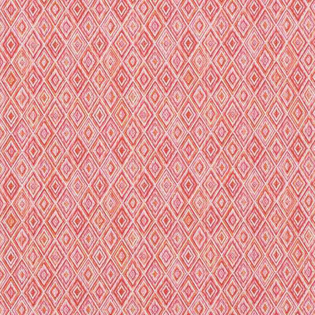 Schumacher Diamond Strie Pink and Orange 75922 Indoor / Outdoor Prints and Wovens Collection Upholstery Fabric