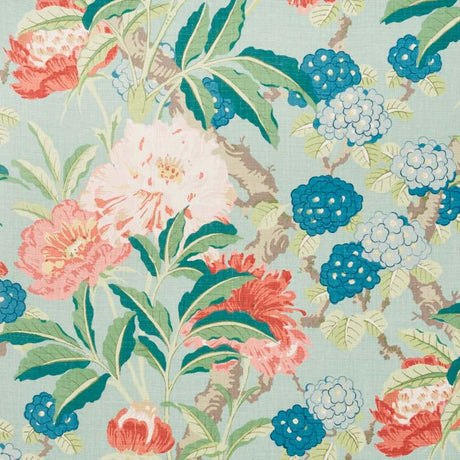 Schumacher Enchanted Garden Aqua 177390 Schumacher Classics Collection Indoor Upholstery Fabric