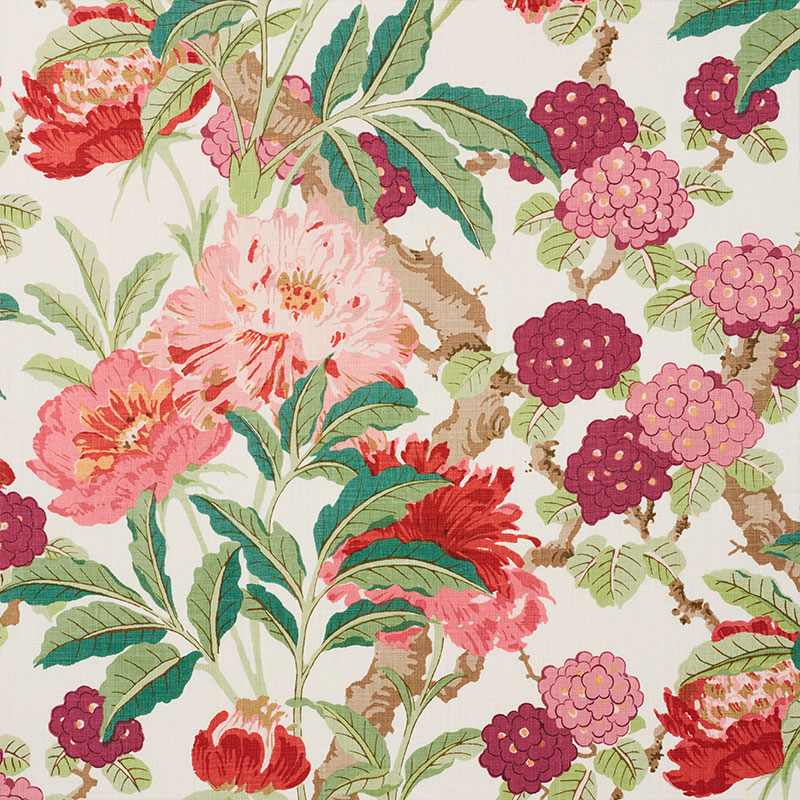 Schumacher Enchanted Garden Fuchsia 177392 Schumacher Classics Collection Indoor Upholstery Fabric