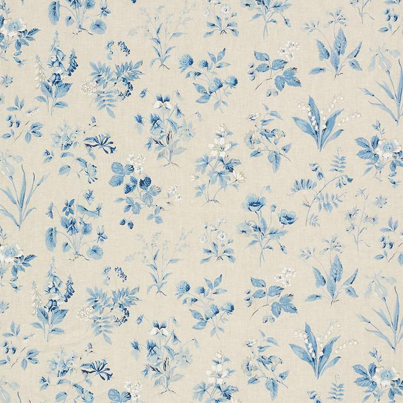 Schumacher Floreana Blue 178790 Schumacher Classics Collection Indoor Upholstery Fabric