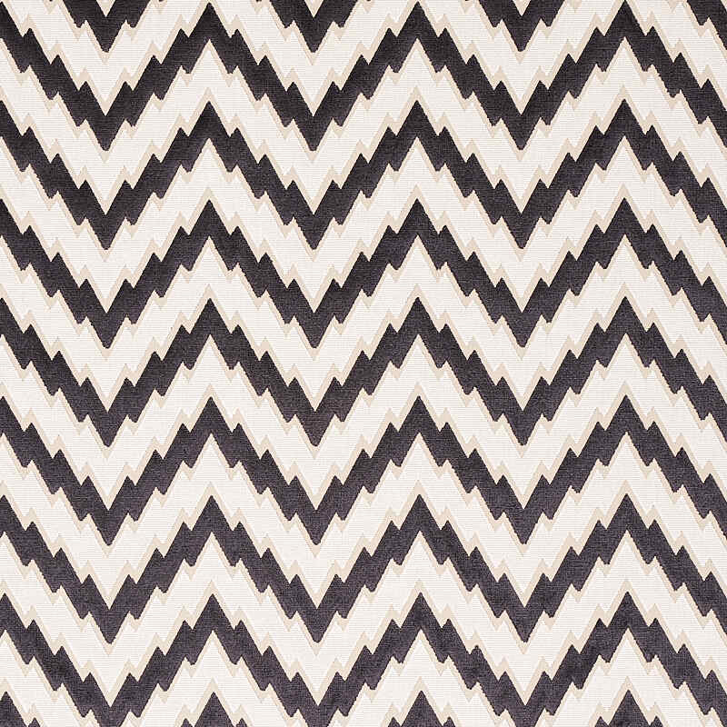 Schumacher Florentine Chevron Velvet Black 80220 Cut and Patterned Velvets Collection Indoor Upholstery Fabric