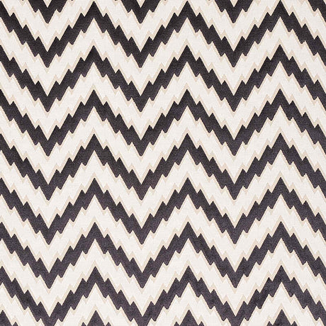 Schumacher Florentine Chevron Velvet Black 80220 Cut and Patterned Velvets Collection Indoor Upholstery Fabric