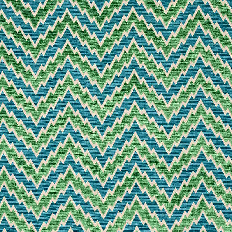 Schumacher Florentine Chevron Velvet Emerald 80221 Cut and Patterned Velvets Collection Indoor Upholstery Fabric