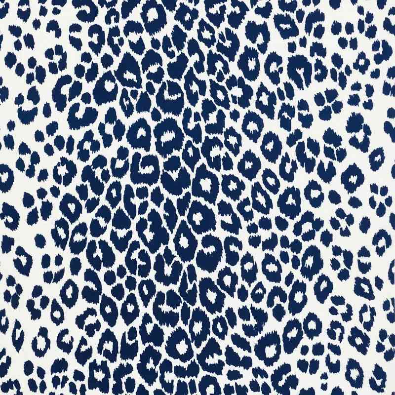 Schumacher Iconic Leopard Navy 177323 Indoor / Outdoor Prints and Wovens Collection Upholstery Fabric