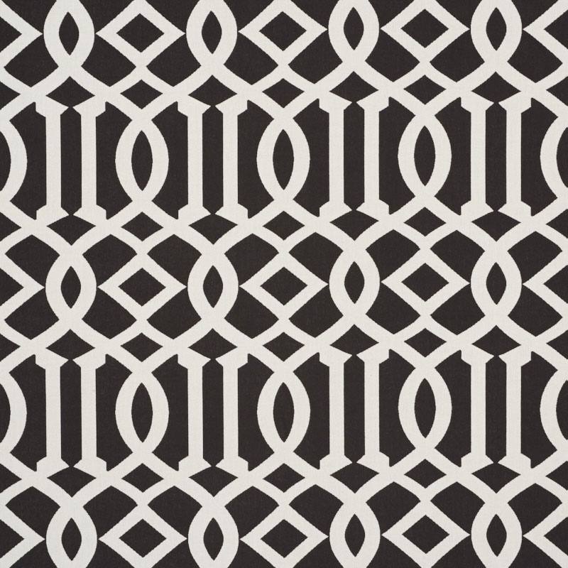 Schumacher Imperial Trellis Black 73162 Indoor / Outdoor Prints and Wovens Collection Upholstery Fabric