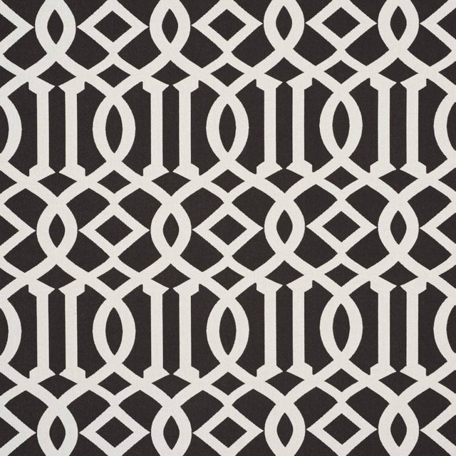Schumacher Imperial Trellis Black 73162 Indoor / Outdoor Prints and Wovens Collection Upholstery Fabric