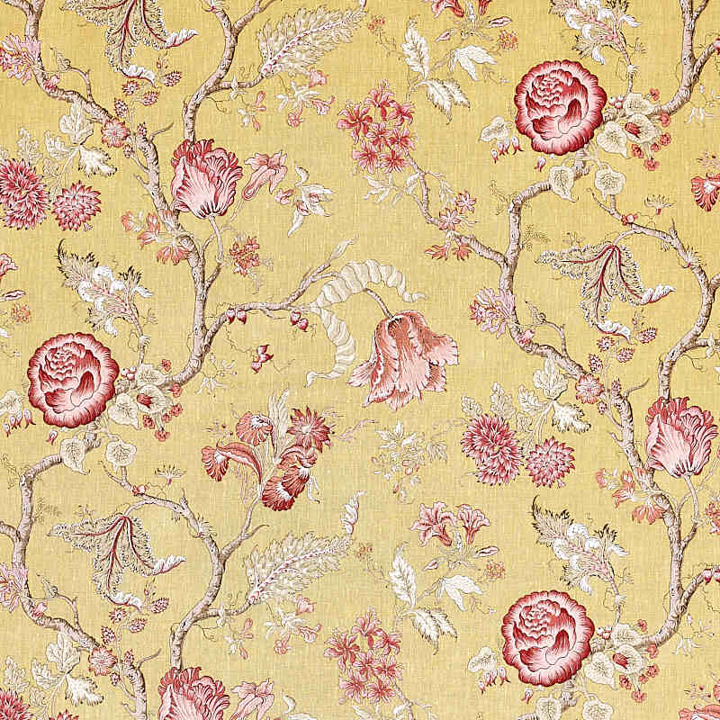 Schumacher Josephine Ochre 179650 Schumacher Classics Collection Indoor Upholstery Fabric
