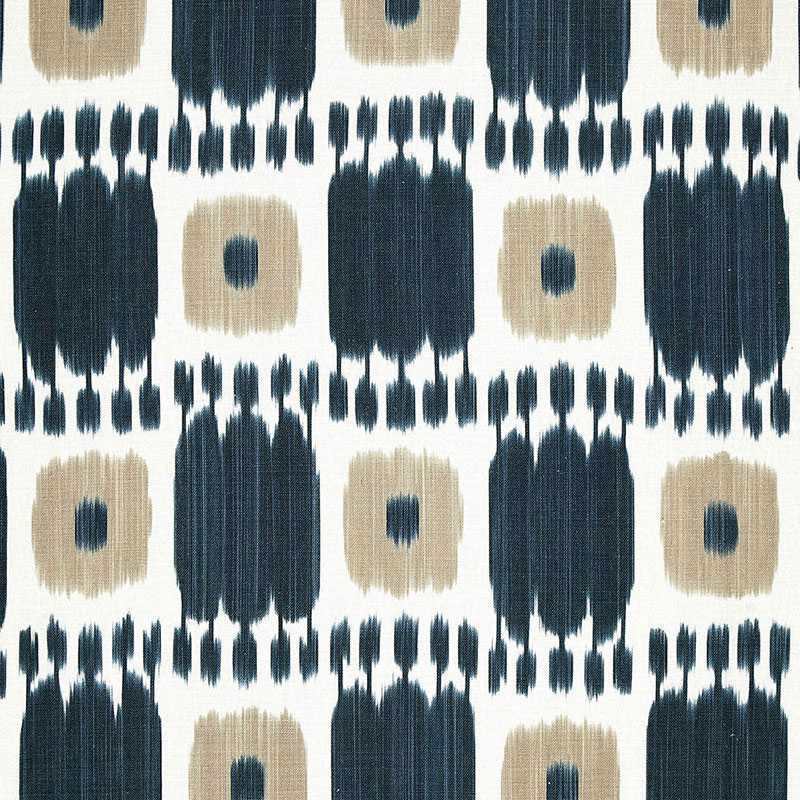 Schumacher Kandira Indigo 174402 Ikat Collection Indoor Upholstery Fabric