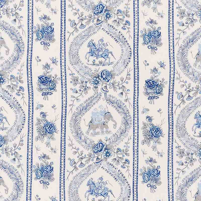 Schumacher Kandula Blues 176801 Schumacher Classics Collection Indoor Upholstery Fabric