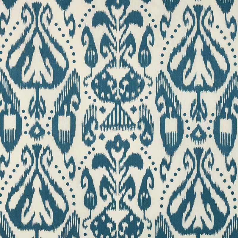 Schumacher Kiva Embroidered Ikat Lapis 69480 Ikat Collection Indoor Upholstery Fabric