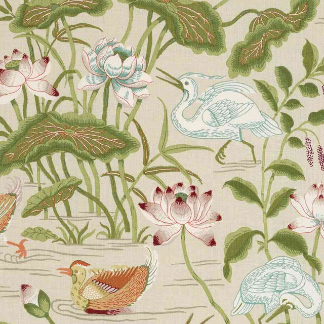 Schumacher Lotus Garden Parchement 172936 Schumacher Classics Collection Indoor Upholstery Fabric
