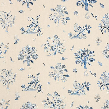 Schumacher Magical Menagerie Blues 176753 Schumacher Classics Collection Indoor Upholstery Fabric