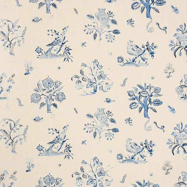 Schumacher Magical Menagerie Blues 176753 Schumacher Classics Collection Indoor Upholstery Fabric