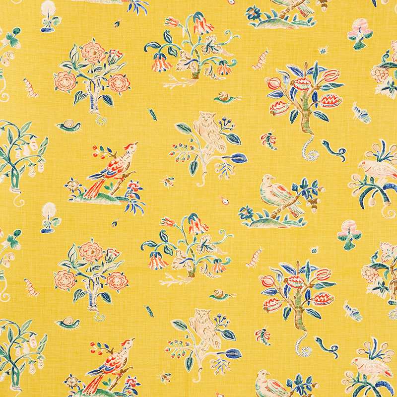 Schumacher Magical Menagerie Yellow 176751 Schumacher Classics Collection Indoor Upholstery Fabric