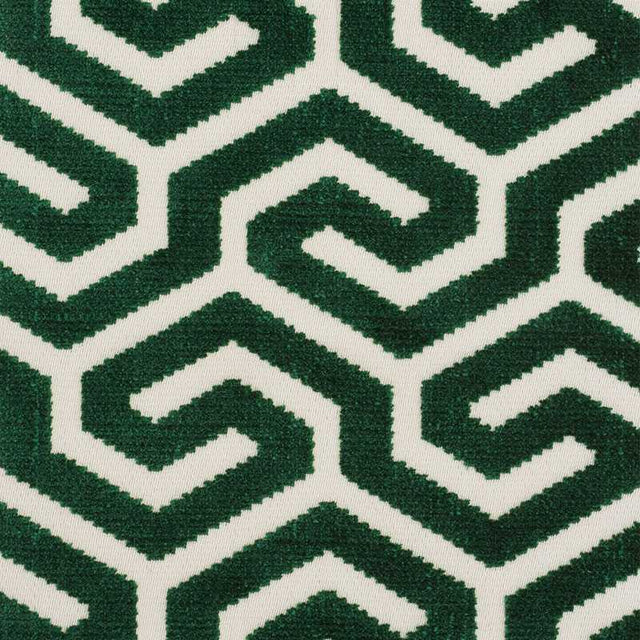 Schumacher Ming Fret Velvet Emerald 73103 Cut and Patterned Velvets Collection Indoor Upholstery Fabric
