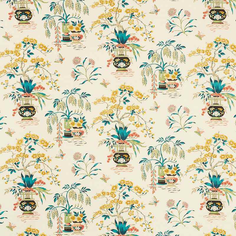 Schumacher Ming Vase Multi 176732 Schumacher Classics Collection Indoor Upholstery Fabric