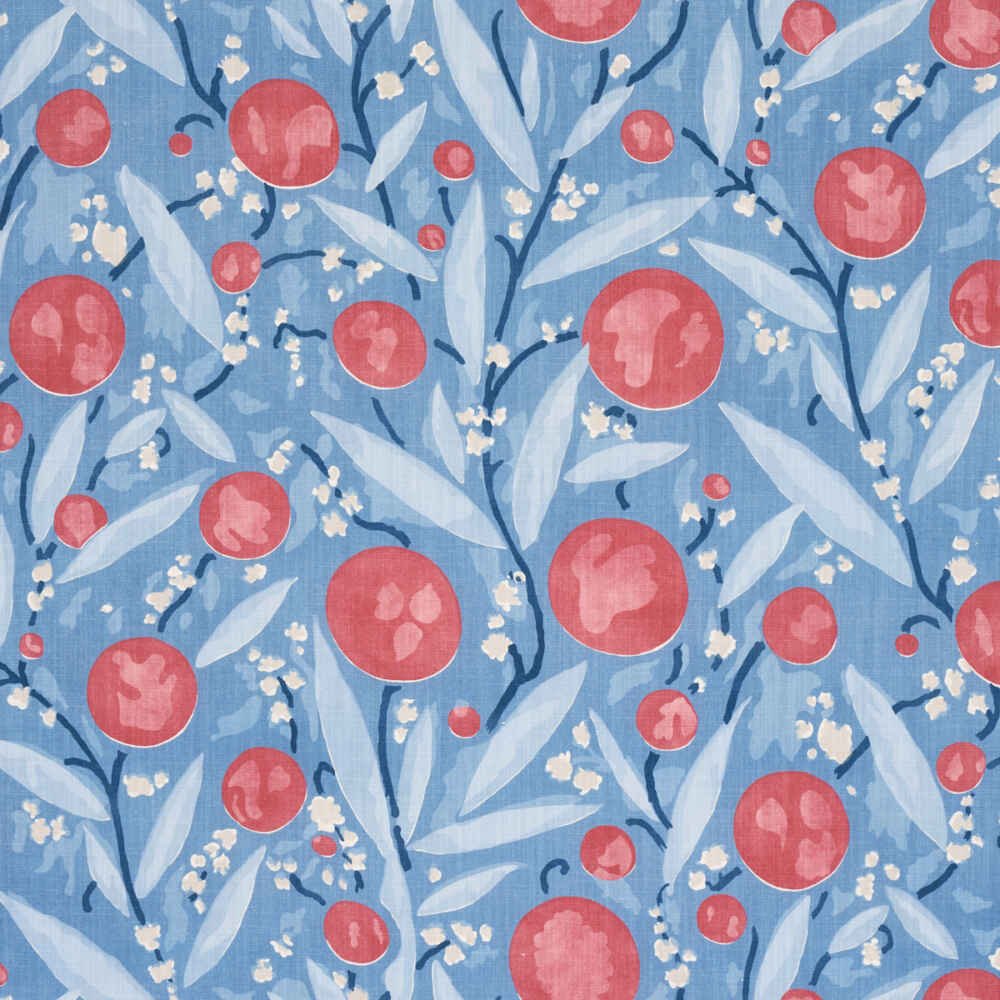 Schumacher Mirabelle Berry And Blue 180062 Schumacher Classics Collection Indoor Upholstery Fabric