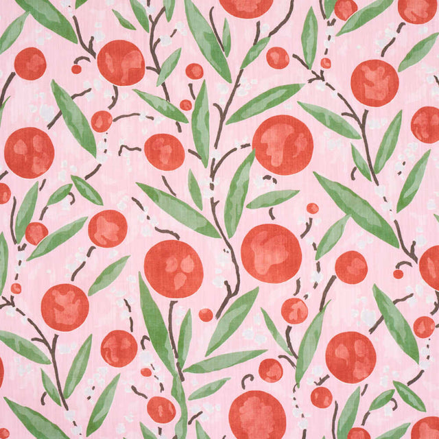 Schumacher Mirabelle Cherry And Blush 180061 Schumacher Classics Collection Indoor Upholstery Fabric