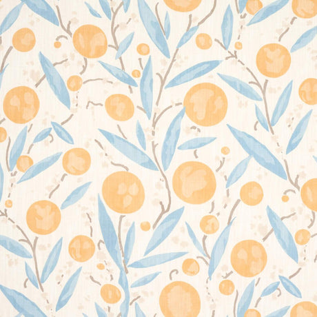 Schumacher Mirabelle Yellow And Sky 180060 Schumacher Classics Collection Indoor Upholstery Fabric