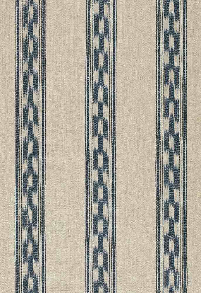 Schumacher Mojave Ikat Stripe Indigo 67511 Ikat Collection Indoor Upholstery Fabric