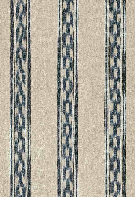 Schumacher Mojave Ikat Stripe Indigo 67511 Ikat Collection Indoor Upholstery Fabric