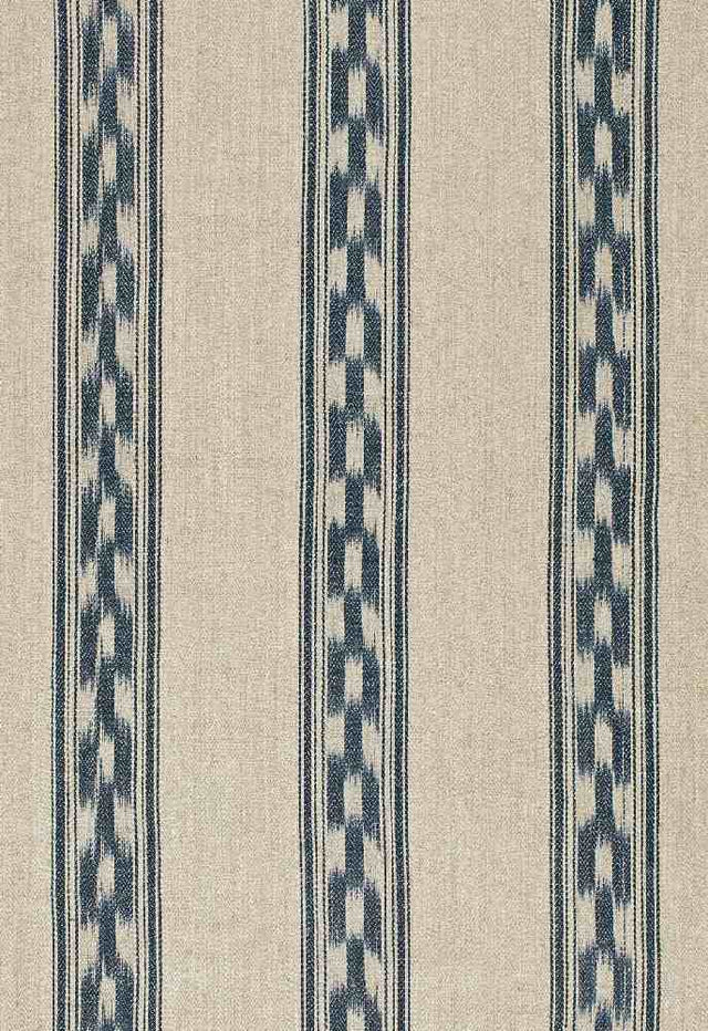 Schumacher Mojave Ikat Stripe Indigo 67511 Ikat Collection Indoor Upholstery Fabric