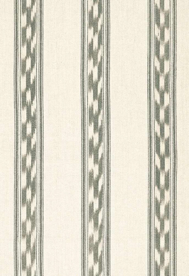 Schumacher Mojave Ikat Stripe Slate 67512 Ikat Collection Indoor Upholstery Fabric