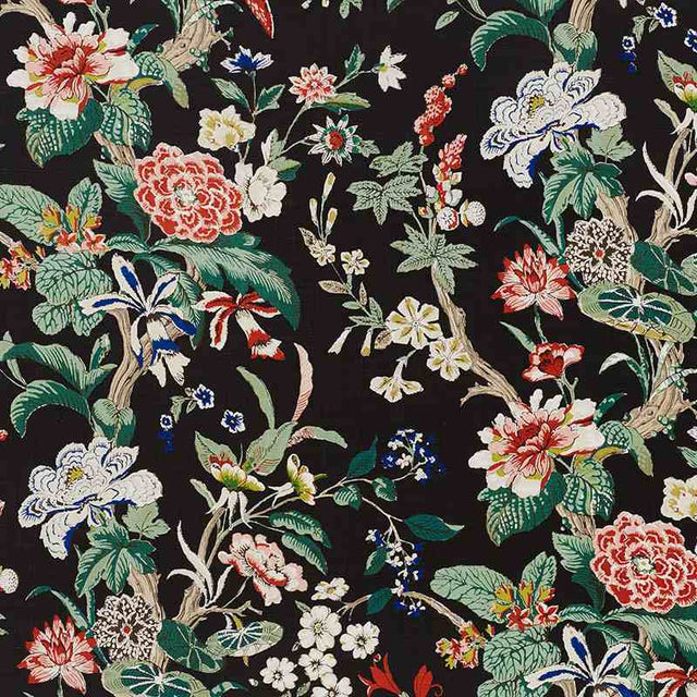 Schumacher Nymphaea Night 176760 Schumacher Classics Collection Indoor Upholstery Fabric
