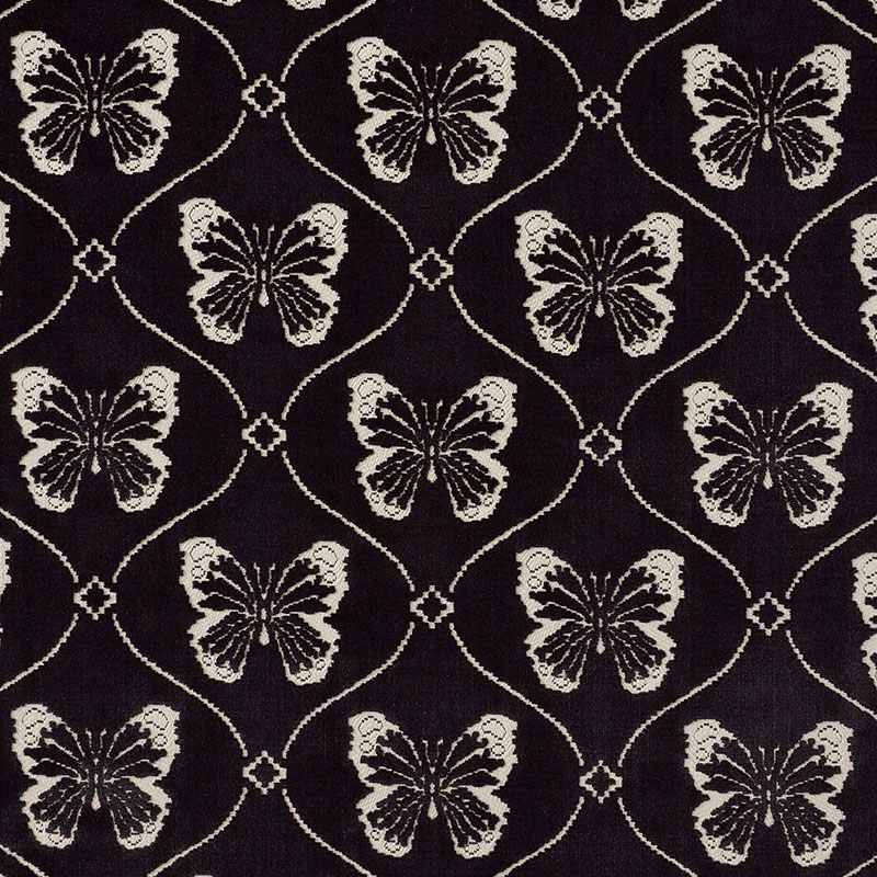 Schumacher Papillon Velvet Onyx 72960 Cut and Patterned Velvets Collection Indoor Upholstery Fabric
