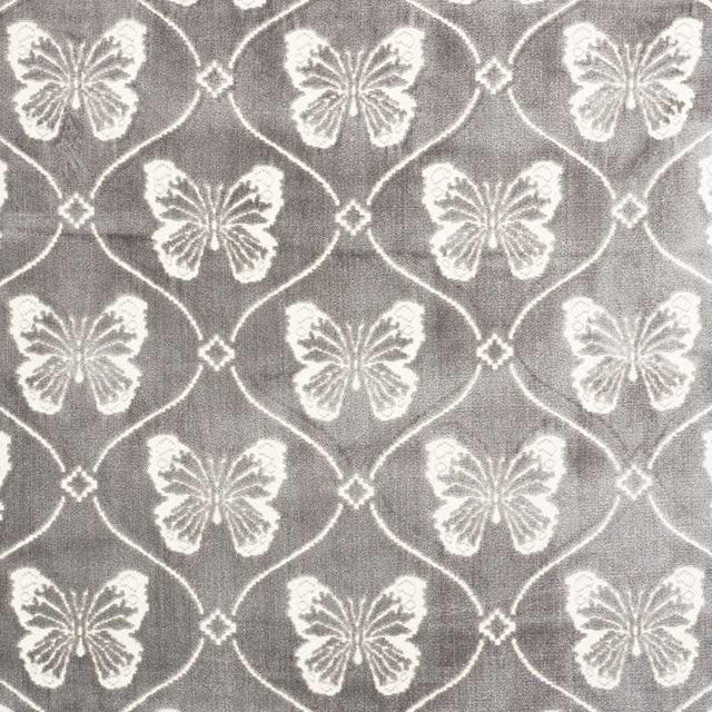 Schumacher Papillon Velvet Pewter 72961 Cut and Patterned Velvets Collection Indoor Upholstery Fabric