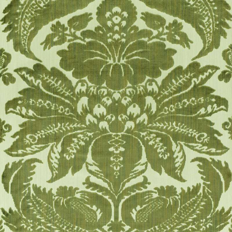 Schumacher Pavia Silk Velvet Olivine 73980 Cut and Patterned Velvets Collection Indoor Upholstery Fabric