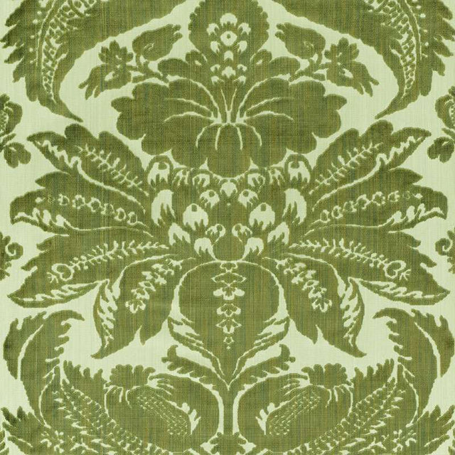 Schumacher Pavia Silk Velvet Olivine 73980 Cut and Patterned Velvets Collection Indoor Upholstery Fabric