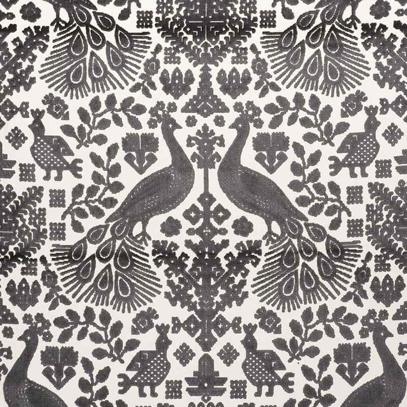 Schumacher Pavone Velvet Carbon 72970 Cut and Patterned Velvets Collection Indoor Upholstery Fabric